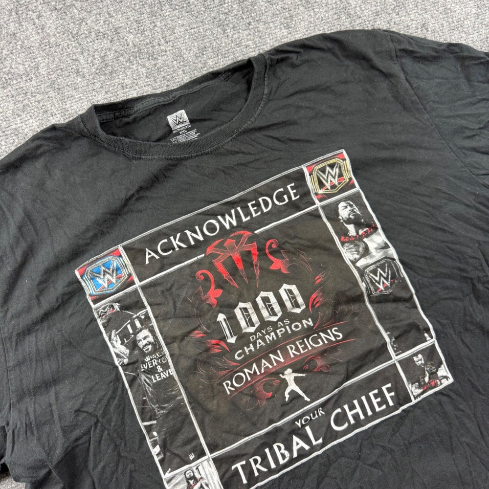 WWE T-Shirt XXL Black Roman Reigns Tribal Chief 1000 Days Champion Mens